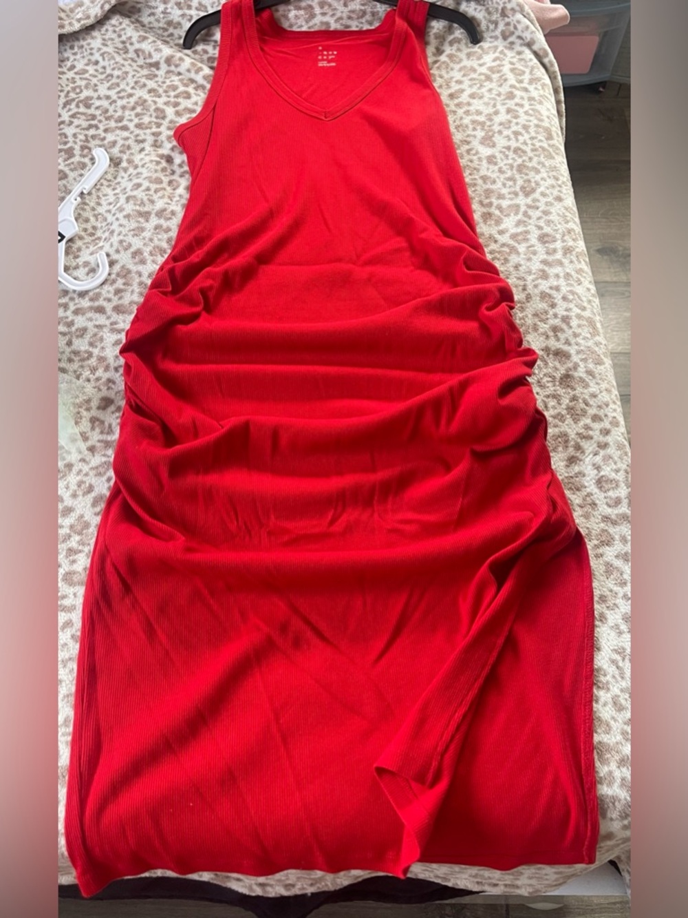 Target Red Sleeveless V-Neck Ruched Maxi Dress
